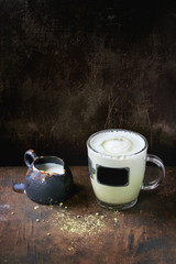 Matcha latte with milk