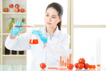 Laboratory analysis of apple gmo food for test