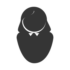 Person pictogram icon in black and white colors, vector illustration graphic.