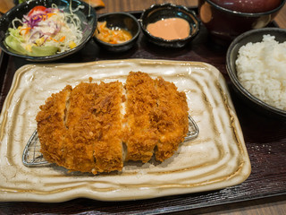 Fried pork cutlet with cheese filling