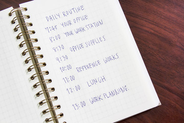 Daily routine. Daily Habit note book