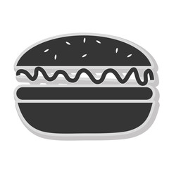 in black and white colors isolated flat icon, vector illustration.