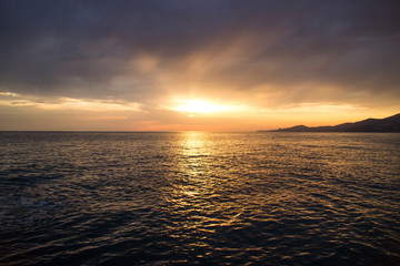 sunset on the black sea