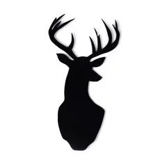 Foto auf Acrylglas Black silhouette of deer at white background © Floral Deco