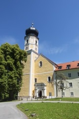 Fototapeta na wymiar church at Bernried at Starnberg lake Bavaria