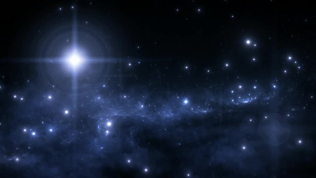 Space flight through nebula
