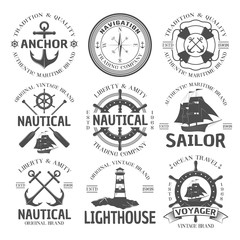 Obraz premium Nautical Emblem Set