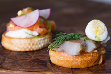 Sandwiches with fish