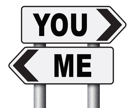 choosing between me and you, your or my opinion mariage crisis or differences leading to divorce and separation having different or separate interests and opinions