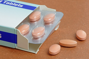 Statins or Generic Tablets  in Close Up with a Packet