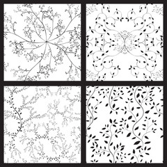 Set of tree seamless patterns