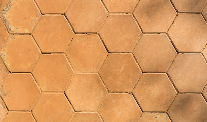 Patterned paving tiles, cement brick floor background