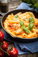 Traditional penne pasta