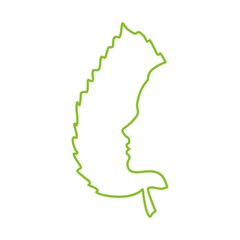 лицо и лист дерева