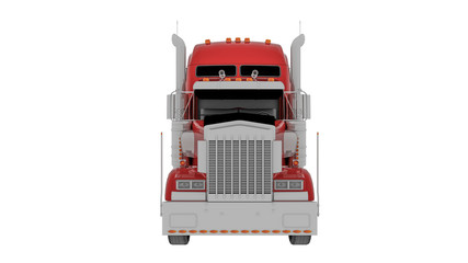 Truck, transportation motor vehicle isolated on white background