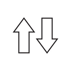 Line arrows up and down. Vector illustration.