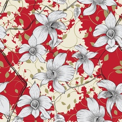 Seamless spring flower pattern