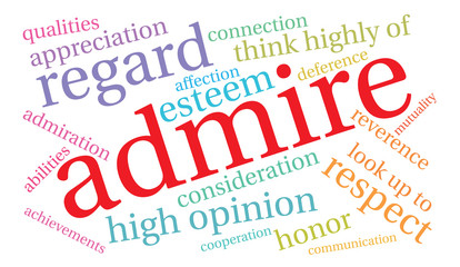Admire word cloud on a white background. 