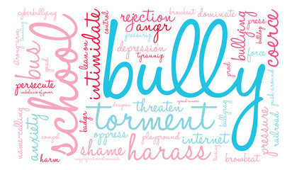 Bully word cloud on a white background. 