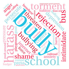 Bully word cloud on a white background. 