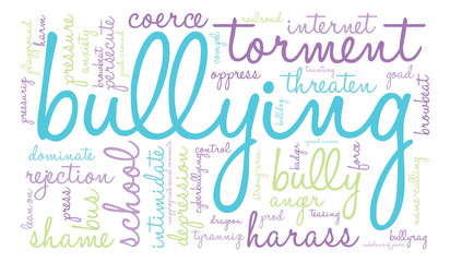 Bullying word cloud on a white background. 