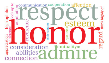 Fototapeta premium Honor word cloud on a white background. 