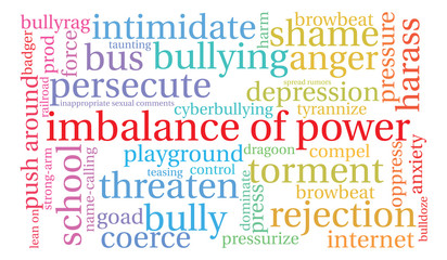Fototapeta premium Imbalance Of Power word cloud on a white background. 