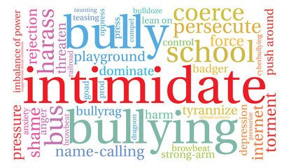 Fototapeta premium Intimidate word cloud on a white background.