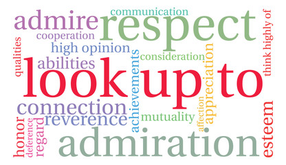 Fototapeta premium Look Up To word cloud on a white background. 