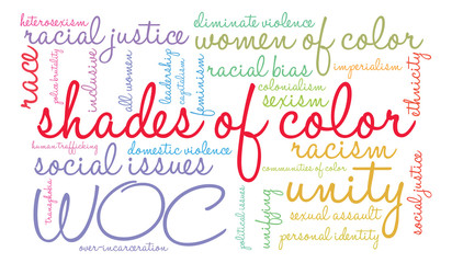 Fototapeta na wymiar Shades Of Color word cloud on a white background. 