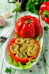 Peppers stuffed with eggplant