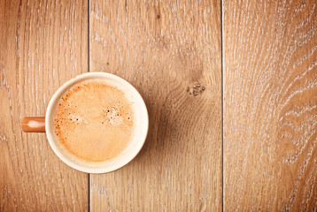 Coffee Cup On Wooden Table