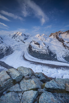 Monte Rosa range & Gornergletscher, Zermatt, Valais, Switzerland