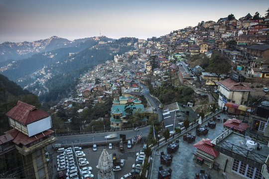 View of Doegar hotel terrace, Shimla, Himachal Pradesh, India
