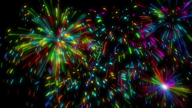 High-definition abstract fireworks video 3d render, HD 1080p
