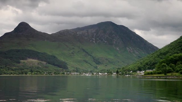 Loch Leven.  The view across Loch Leven towards Glencoe in the Scottish highlands. Loch Leven is a sea loch on the west coast of Scotland.