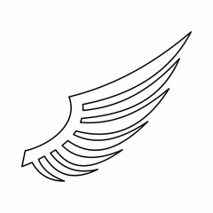 Wing icon in outline style isolated vector illustration