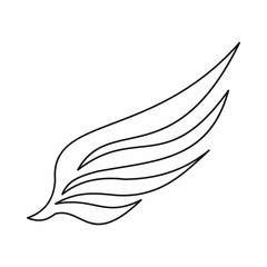 Wing icon in outline style isolated vector illustration