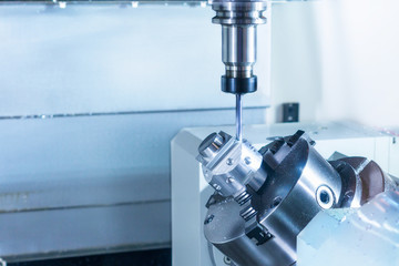 CNC milling machine during operation.