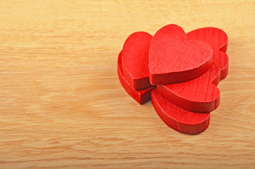 Heart on wooden background