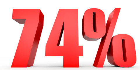 Discount 74 percent off. 3D illustration.