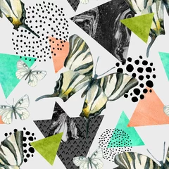 Poster Abstract natuurlijk geometrisch naadloos patroon © Tanya Syrytsyna