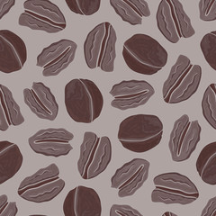 Seamless nature background with walnuts.