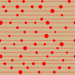 Polka dot red on line seamless pattern
