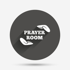 Prayer room sign icon. Religion priest symbol.