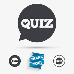 Quiz sign icon. Questions and answers game.