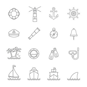 Marine and nautical line icon