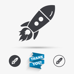 Start up icon. Startup business rocket sign.