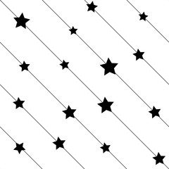 Stars on line seamless pattern
