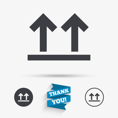 This side up sign icon. Fragile package symbol.